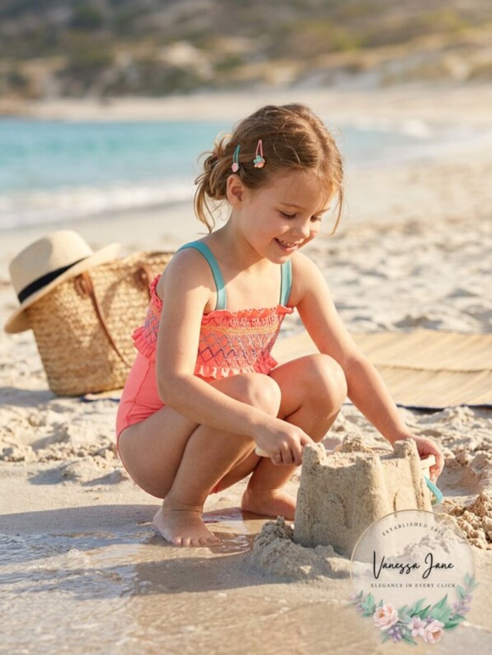 Penelope Mack Baby Girls Smocked One-Piece Swimsuit, 18 months
